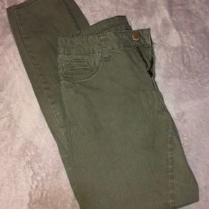 grean skinny jeans